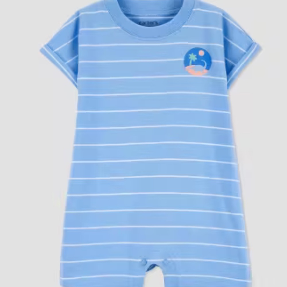5 for $20⭐️Carters just one you Baby Boys blue summer Dinosaur‎ Romper 6 months